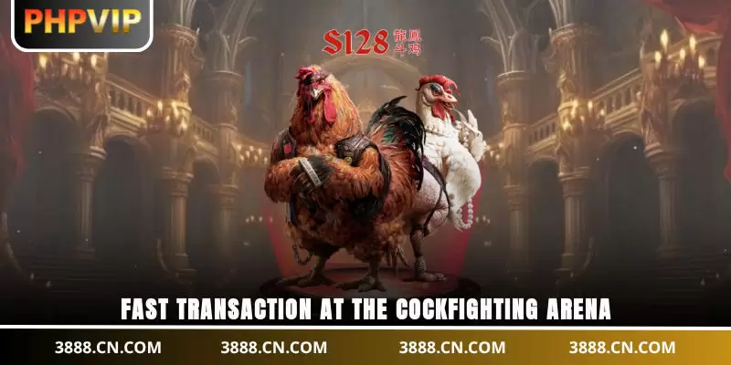 Fast transaction at the cockfighting arena